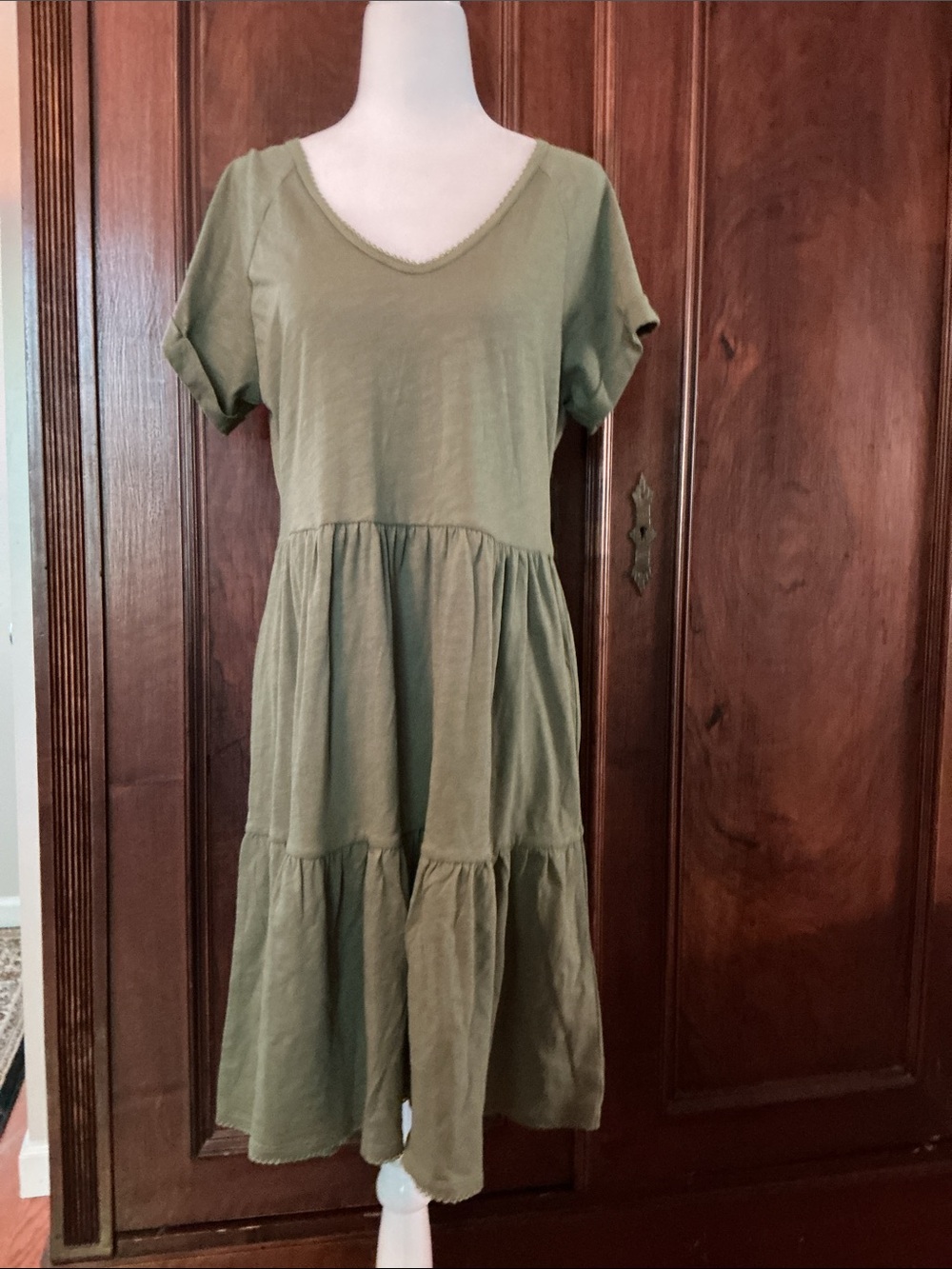 Matilda Jane Olive Green Short Sleeve Tiered Dress
